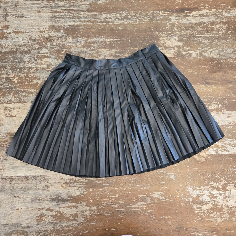 FASHION NOVA Shiny Black Pleated Mini Skirt